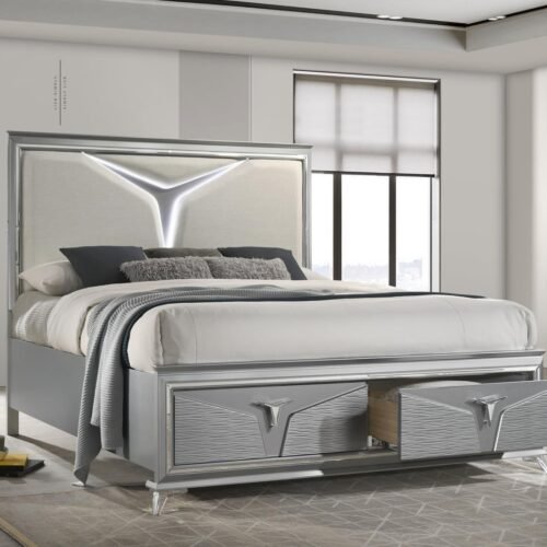 Clara-OLIVE SILVER QUEEN BED