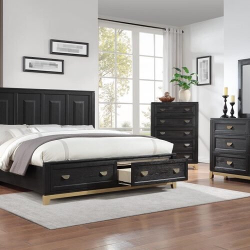 Reese-KING BED FRAME - DRESSER - MIRROR - CHEST - NIGHTSTAND