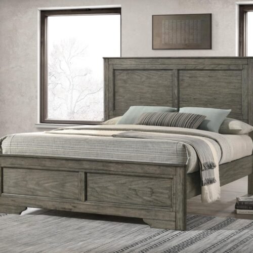 Ian-ANTIQUE GRAY QUEEN BED