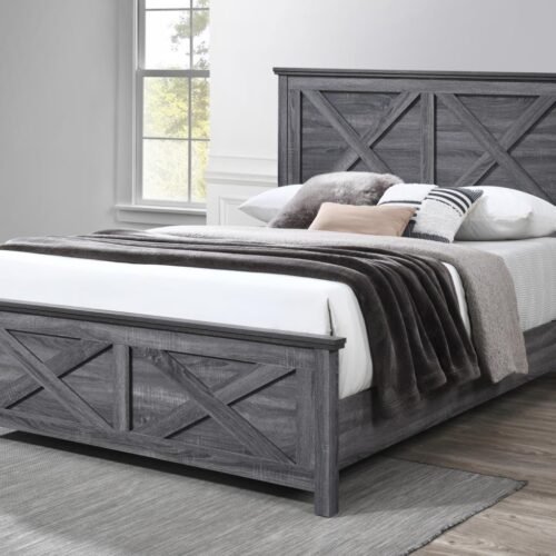 Rebecca-DARK GRAY QUEEN BED