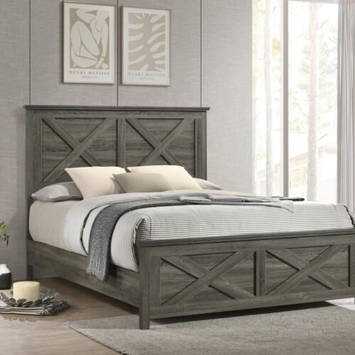 Ulrich-RUSTIC GRAY KING BED