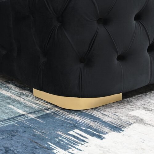 Zoe-BLACK VELVET KING BED W/FIREPLACE, TV MOUNT & BLUETOOTH SPEAKER & USB