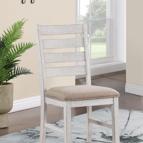 Eustace-WHITE/LIGHT BROWN DINING UPH SIDE CHAIR