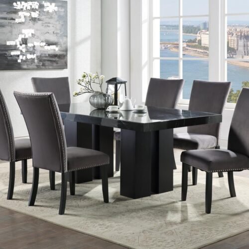 Philemon-DINING TABLE & 4 BLACK CHAIRS