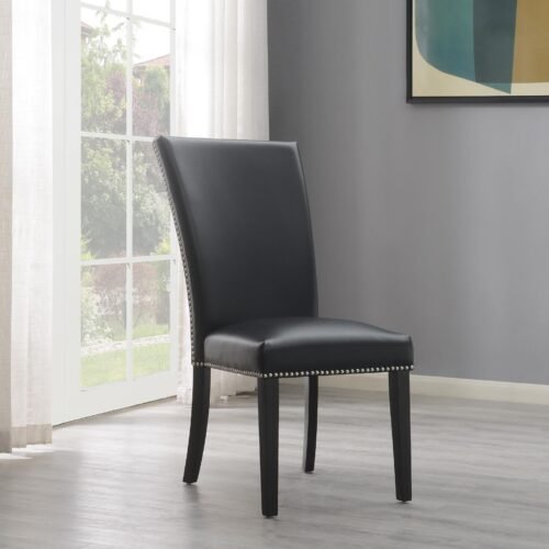 Alaric-BLACK PU DINING CHAIR (PRICE PER CHAIR )