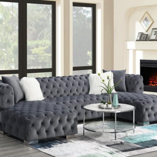 Lillian  -DARK GRAY 3 PC SECTIONAL (TWO CHAISES)