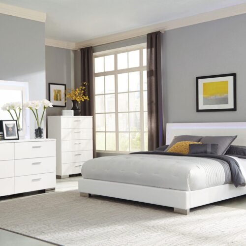 Felicity 5-piece Queen Bedroom Set White
  High Gloss