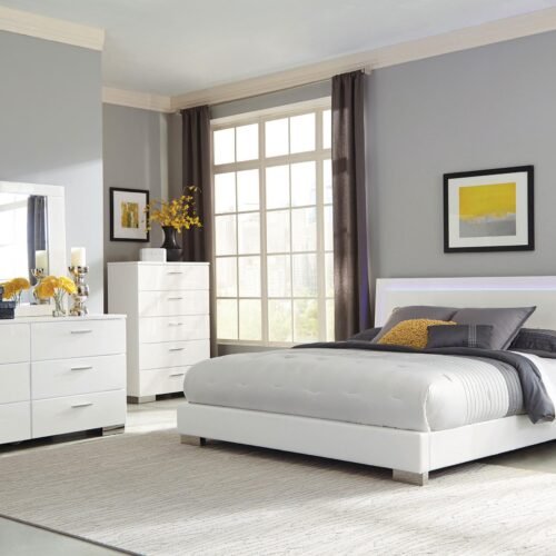 Felicity 5-piece Queen Bedroom Set White
  High Gloss