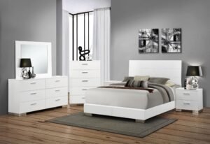 Felicity 6-piece California King Bedroom
  Set White Gloss