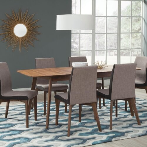 Redbridge 7-piece Rectangular Dining Set Natural Walnut