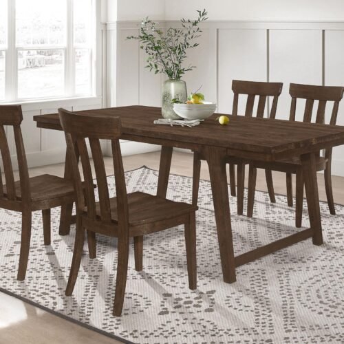 Reynolds 5-piece Rectangular Dining Table Set Brown Oak