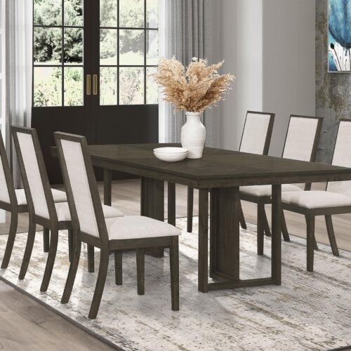 Kelly 7-piece Rectangular Dining Table Set Dark Grey