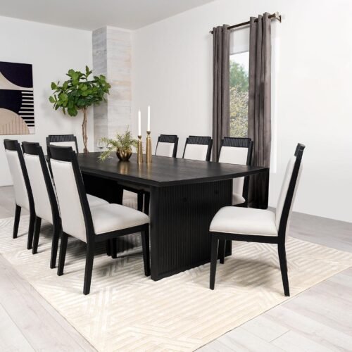 Brookmead 9-piece Extension Leaf Dining Table Set Black