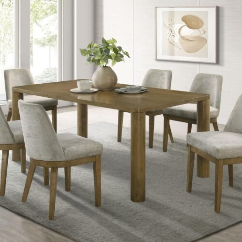Castlewood 7-piece 71-inch Rectangular Dining Set Brown Oak