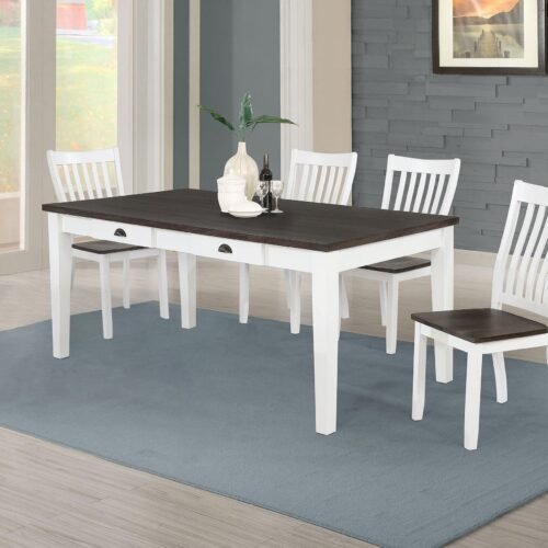 Kingman 5-piece Rectangular Dining Set Espresso and White