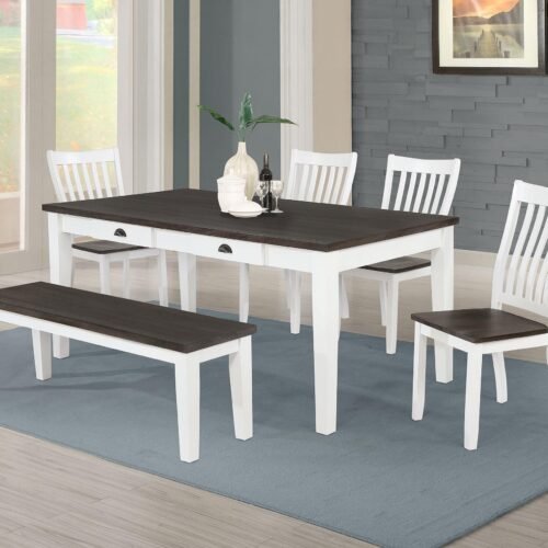 Kingman 6-piece Rectangular Dining Set Espresso and White