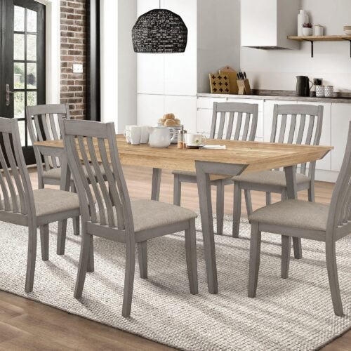 Nogales 7-piece Rectangular Dining Table Set Coastal Grey