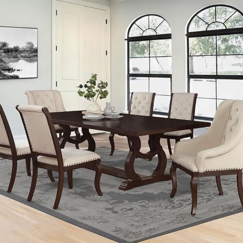Brockway 7-piece Extension Leaf Dining Set Antique Java