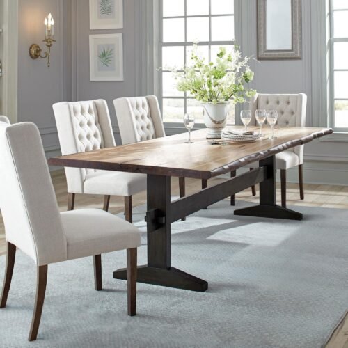 Bexley 5-piece Rectangular Live Edge Dining Table Set Honey
