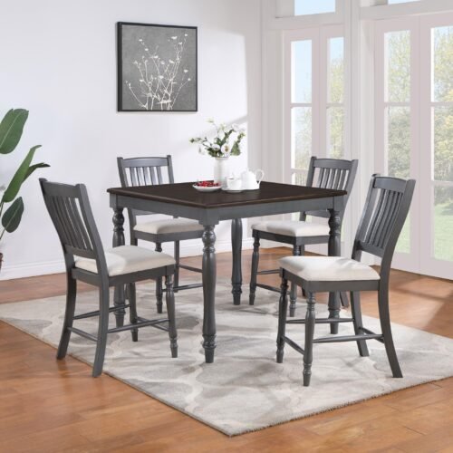 Wiley 5-piece Square Counter Height Dining Set Grey