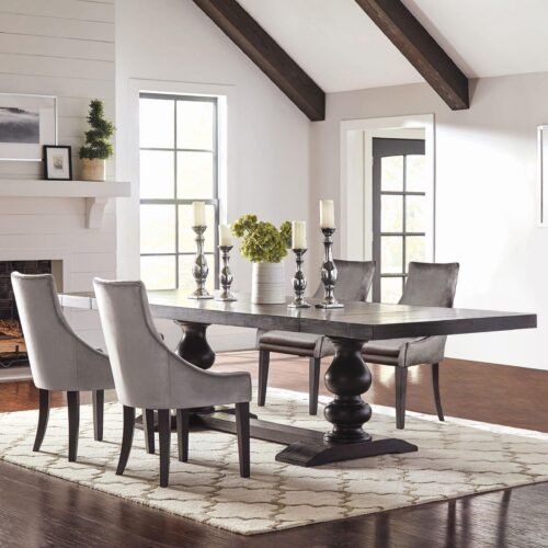 Phelps 5-piece Rectangular Dining Table Set Distressed Noir