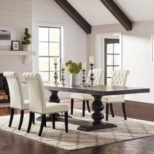 Phelps 5-piece Rectangular Dining Table Set Distressed Noir
