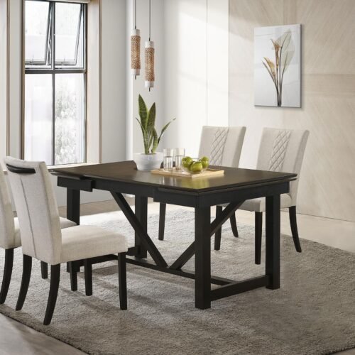 Malia 5-piece Refractory Extension Leaf Dining Table Set Oak
