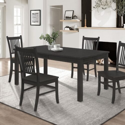 Marbrisa 5-piece Rectangular Dining Table Set Matte Black