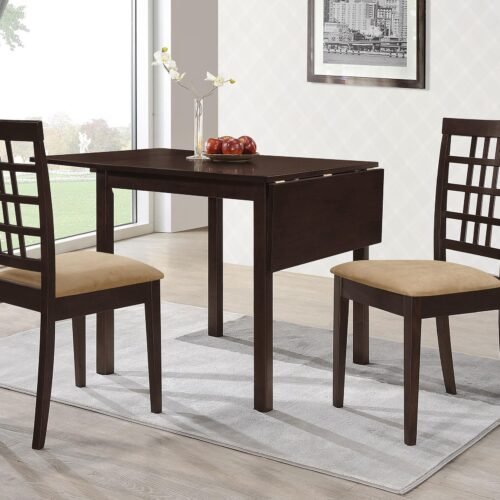 Kelso 3-piece Drop Leaf Dining Table Set Cappuccino and Tan