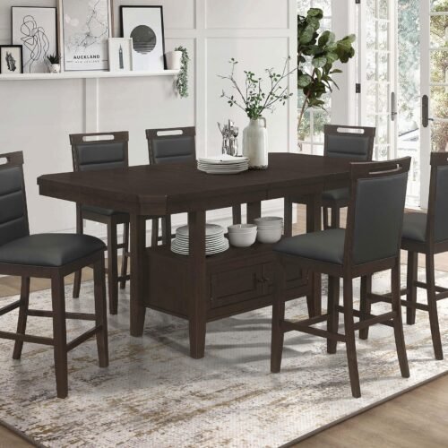 Prentiss 7-piece Butterfly Leaf Dining Table Set Cappuccino