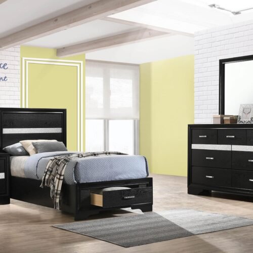 Miranda 4-piece Twin Bedroom Set Black