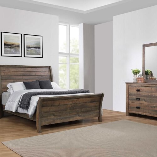 Frederick 4-piece Eastern King Bedroom Set Weathered Oak