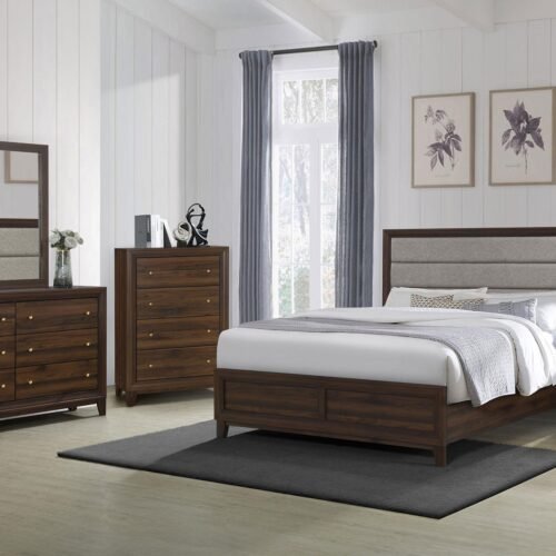Welsley 5-piece Queen Bedroom Set Walnut