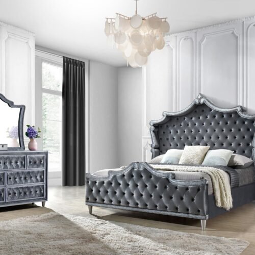 Antonella 4-piece Eastern King Bedroom Set Grey