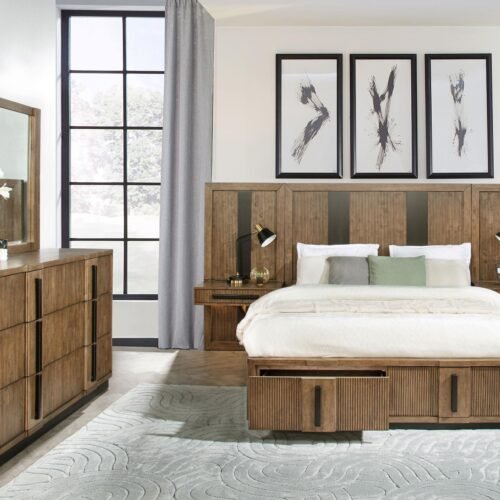 Terrace 5-piece Eastern King Panel Bedroom Set Ash Brown