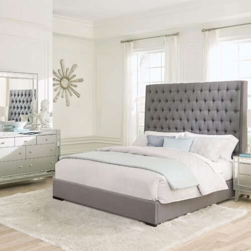Camille 4-piece Eastern King Bedroom Set Metallic Mercury