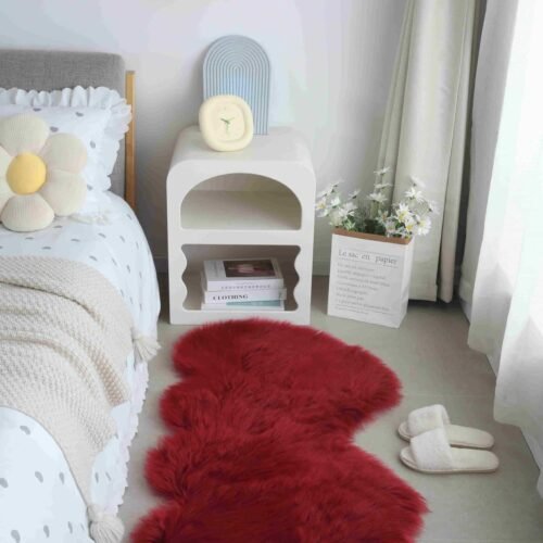 FAUX FUR Rug DOUBLE HEART