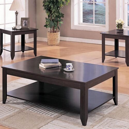 Brooks 3-piece Rectangular Coffee Table Set Cappuccino