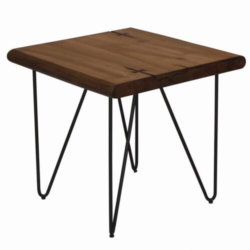 Square Wood Top End Table Natural Honey