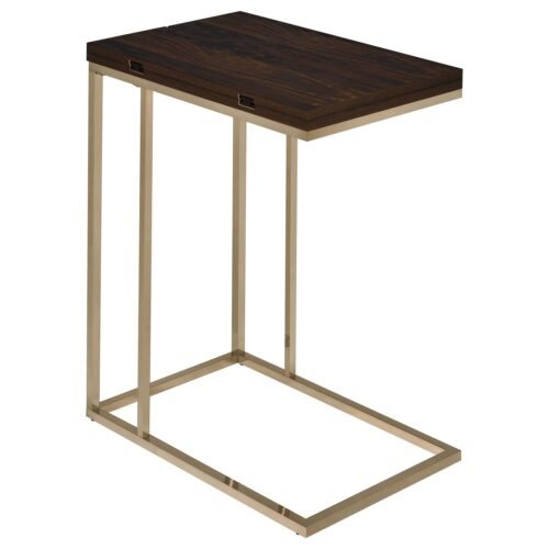 Pedro Expandable C-Shaped Sofa Side Table Chestnut