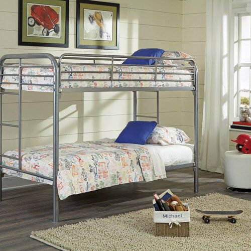 Twin / Twin Grey Metal Bunkbed S480