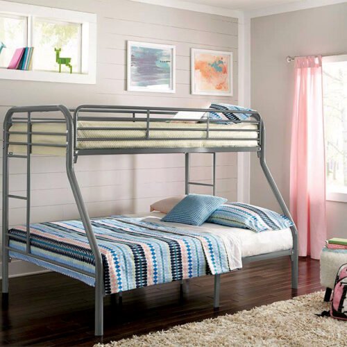 Twin / Full Grey Metal Bunkbed S490